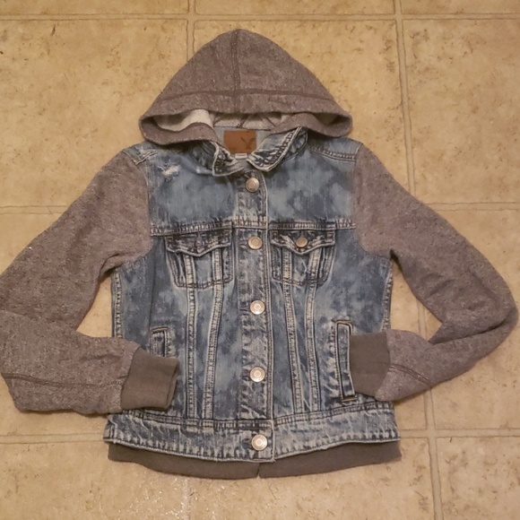 girls hooded denim jacket